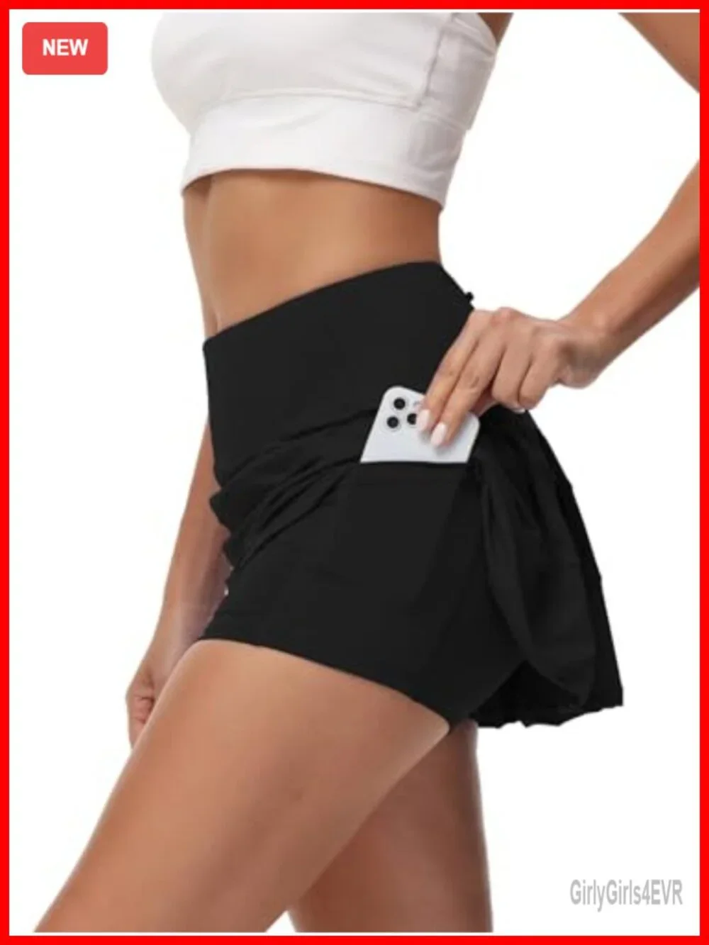 Women's Tennis Skorts High Waisted Athletic Golf Skirts with Pockets Built-in
